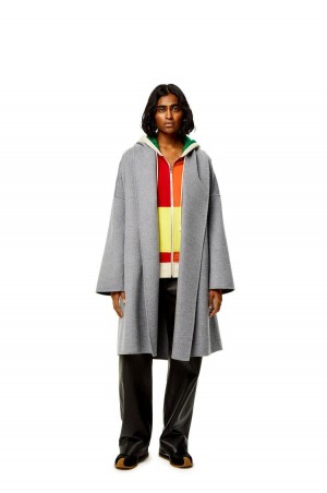 Abrigos Loewe Belted coat in wool and cashmere Mujer Gris | 930YOIAMZ