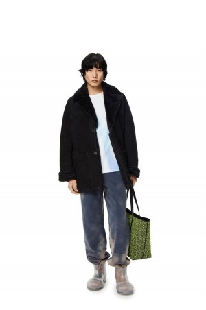 Abrigos Loewe Coat in shearling Hombre Negras | 167OBWETH