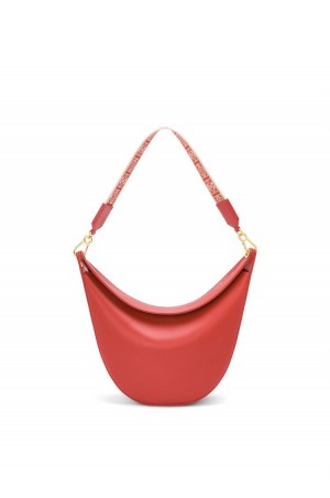 Bolsa De Hombro Loewe LOEWE Luna bag in satin calfskin and jacquard Mujer Rojas | 450GXETJY