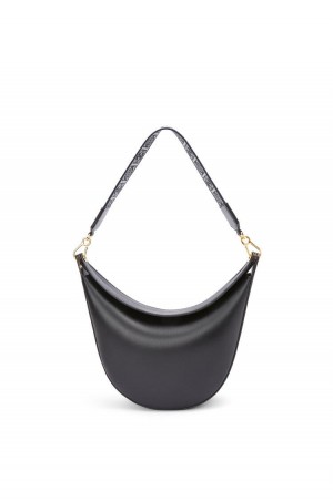 Bolsa De Hombro Loewe LOEWE Luna bag in satin calfskin and jacquard Mujer Negras | 745LFWBHO