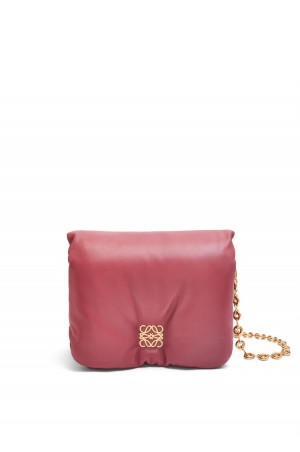 Bolsa De Hombro Loewe Puffer Goya bag in shiny nappa lambskin Mujer Plumrose | 917CXALOH