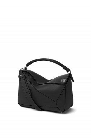 Bolsa De Hombro Loewe Puzzle bag in classic calfskin Mujer Negras | 329RAHUNC