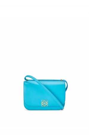 Bolsa De Hombro Loewe Small Goya bag in silk calfskin Mujer Cyan | 032PEGRCS