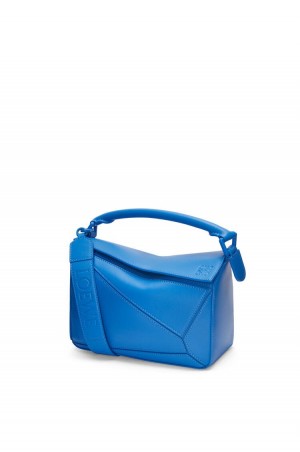 Bolsa De Hombro Loewe Small Puzzle bag in satin calfskin Mujer Azules | 678QWKDNJ