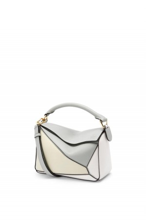 Bolsa De Hombro Loewe Small Puzzle bag in classic calfskin Mujer Gris Verde | 683ACJWNM