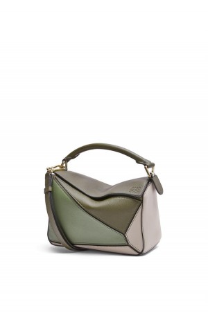 Bolsa De Hombro Loewe Small Puzzle bag in classic calfskin Mujer Verde Verde Menta | 452ICQMJZ