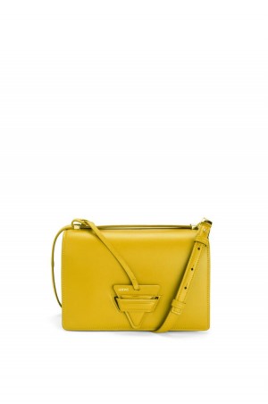 Bolsas Hombro Loewe Barcelona bag in silk calfskin Mujer Ochre | 251RDJYNF