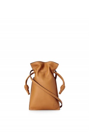 Bolsas Hombro Loewe Flamenco Pocket in nappa calfskin Mujer Warm Desert | 827OTNIGX