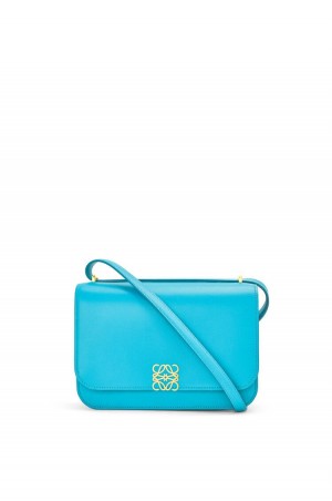 Bolsas Hombro Loewe Goya bag in silk calfskin Mujer Cyan | 056TRKAHI