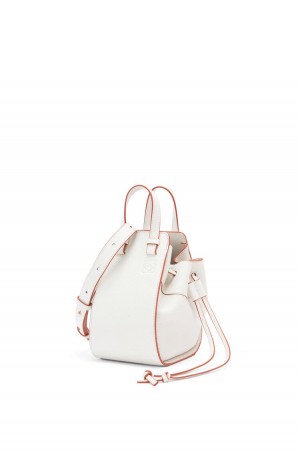 Bolsas Hombro Loewe Mini Hammock drawstring in soft grained calfskin Mujer Blancas | 841MBVXAK