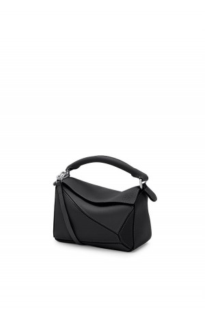 Bolsas Hombro Loewe Mini Puzzle bag in classic calfskin Mujer Negras | 574VMQOPX