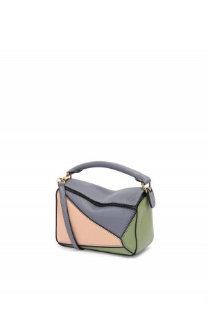 Bolsas Hombro Loewe Mini Puzzle bag in classic calfskin Mujer Gris | 671IDJMGC