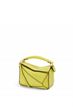 Bolsas Hombro Loewe Mini Puzzle bag in classic calfskin Mujer Amarillo | 487ONXUBJ