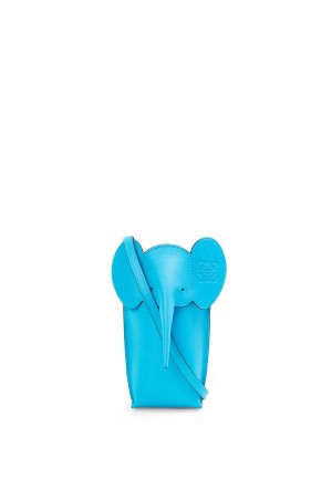 Bolso Pequeño Loewe Elephant Pocket in classic calfskin Hombre Cyan | 894VYJSUK