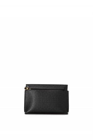 Bolso Pequeño Loewe Mini Repeat T Pouch in embossed silk calfskin Hombre Negras | 184GSHJDZ