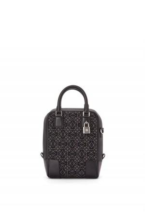 Bolso Tote Loewe Amazona 15 in Anagram jacquard and calfskin Hombre Negras | 578UCEXJF