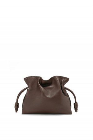 Bolsos Mini Loewe Mini Flamenco clutch in nappa calfskin Mujer Chocolate | 925MPGEFQ