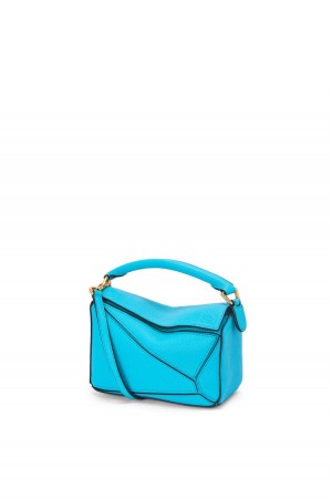 Bolsos Mini Loewe Mini Puzzle bag in soft grained calfskin Mujer Cyan | 140BNORFL