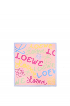 Bufandas Loewe LOEWE scarf in cotton and silk Hombre Rosas Multicolor | 240QTLPHC