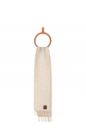 Bufandas Loewe Scarf in wool and mohair Hombre Blancas | 709VBHNIU