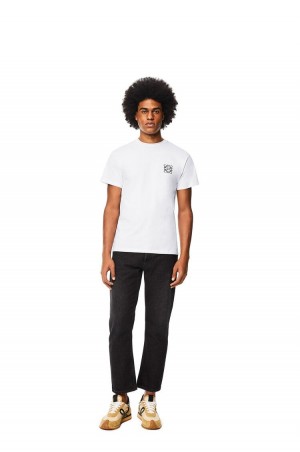 Camiseta Loewe Anagram T-shirt in cotton Hombre Blancas | 729VCKOAZ