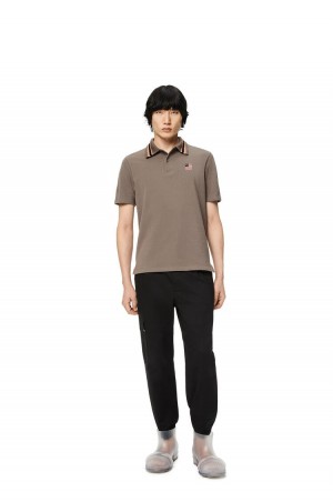 Camiseta Loewe Anagram polo in cotton Hombre Gris | 165ZQCEKO