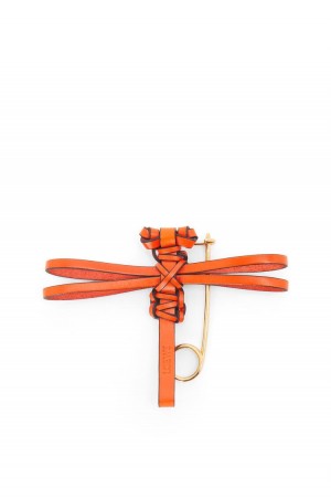 Charms Loewe Dragonfly pin charm in calfskin Mujer Naranjas | 148ZVKLQX