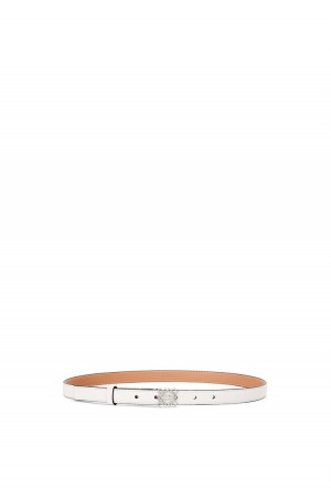 Cinturones Loewe Anagram belt in pebble grain calfskin Mujer Blancas Plateadas | 496OWESIK