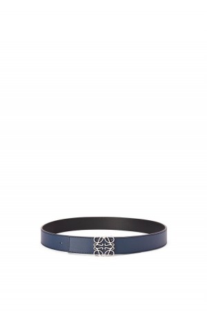 Cinturones Loewe Reversible Anagram belt in smooth calfskin Hombre Negras | 451MAFOEW