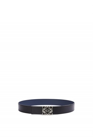 Cinturones Loewe Reversible Anagram belt in smooth calfskin and brass Hombre Negras | 063DPTYUO