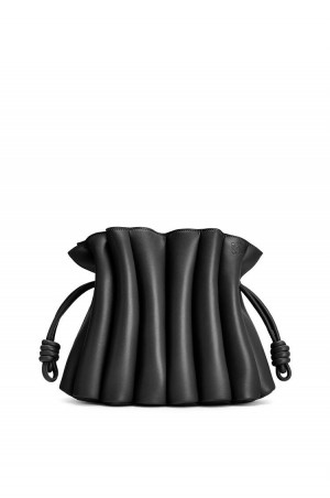 Clutch Loewe Flamenco Ondas clutch bag in smooth calfskin Mujer Negras | 084ZYBTDS