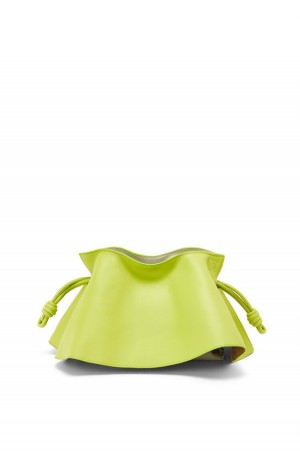 Clutch Loewe Mini Flamenco petal clutch in nappa calfskin Mujer Verde | 618LRQAPJ