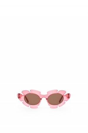 Gafas de Sol Loewe Flower sunglasses in injected nylon Mujer Coral Rosas | 751PTEGBY