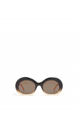 Gafas de Sol Loewe Halfmoon sunglasses in acetate Mujer Negras Beige | 506FTNYMP