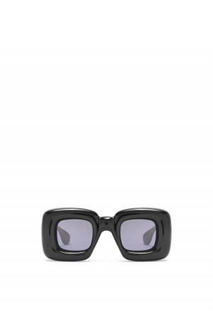 Gafas de Sol Loewe Inflated rectangular sunglasses in acetate Mujer Negras | 502PHQOXM