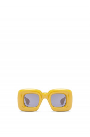 Gafas de Sol Loewe Inflated rectangular sunglasses in acetate Mujer Amarillo | 743NHISYW