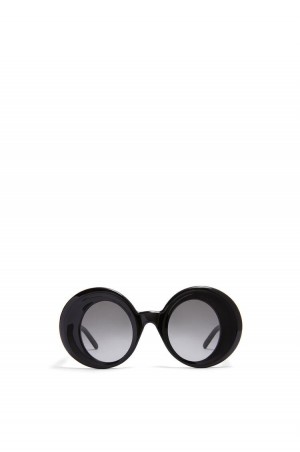 Gafas de Sol Loewe Oversized round sunglasses in acetate Mujer Negras | 158WTZNCR