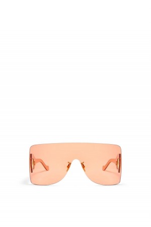 Gafas de Sol Loewe Rectangular mask sunglasses in nylon Mujer Naranjas | 374TNQDIE