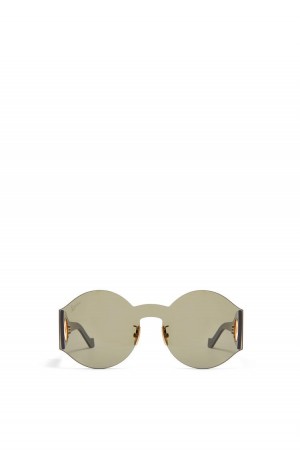 Gafas de Sol Loewe Round mask sunglasses in nylon Mujer Verde Oscuro | 214SHKWNV