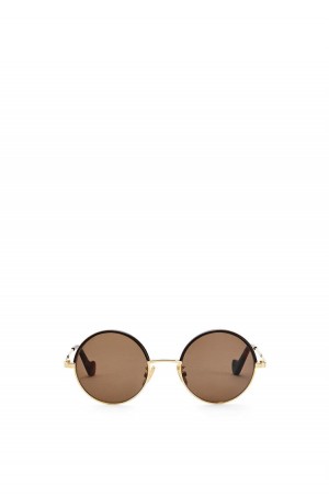 Gafas de Sol Loewe Small round sunglasses in metal Mujer Marrones Oscuro | 039TADOGQ