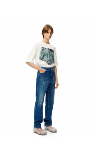 Jeans Loewe Jeans in washed denim Hombre Indigo Azules | 234LVIURF