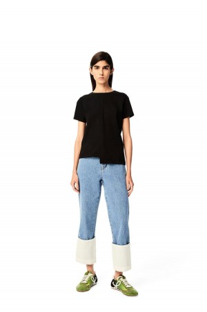 Jenas Loewe Fisherman stonewash jeans in cotton Mujer Indigo | 964LNBCFK