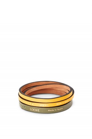 Joyería Loewe Double bangle set in classic calfskin Mujer Amarillo | 819KYOIQH