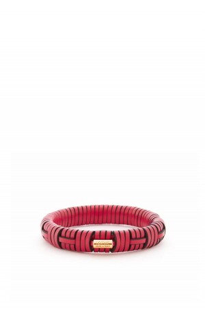 Joyería Loewe Woven bangle in brass and classic calfskin Mujer Fucsia | 630PEKXAF