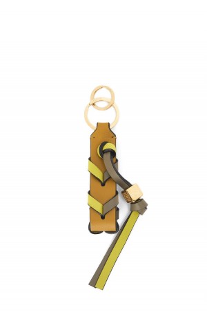 Llavero Loewe Braided strap keyring in calfskin Mujer Verde | 509NZXAOU