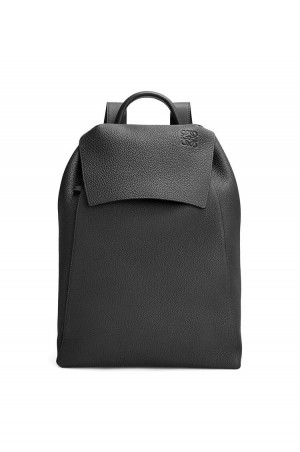 Mochilas Loewe Drawstring Backpack in grained calfskin Hombre Negras | 478KAGRDB