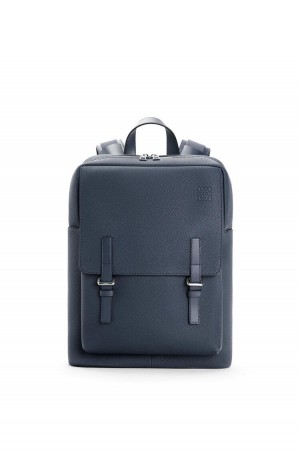 Mochilas Loewe Military Backpack in soft grained calfskin Hombre Ocean | 048RXQADJ