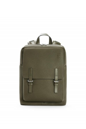 Mochilas Loewe Military Backpack in soft grained calfskin Hombre Kaki Verde | 934AMDPTQ