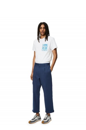 Pantalones Loewe Cargo trousers in cotton Hombre Petroleum | 604GEDYMW