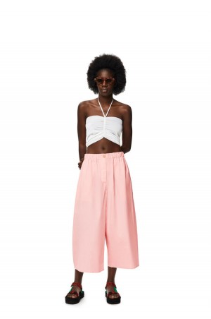 Pantalones Loewe Cropped trousers in cotton Mujer Dahlia | 162MXOYPF